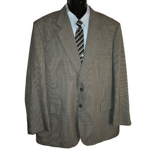 STURBRIDGE CLASSICS Men's Grey Houndstooth 100% Wool Blazer 48R M007